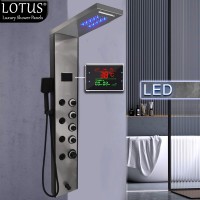 ΣΤΗΛΗ ΝΤΟΥΣ ΥΔΡΟΜΑΣΑΖ LOTUS® INOX & BLACK MAT(ΜΑΥΡΗ ΜΑΤ)  2ΧΡΩΜΗ ΜΕ LED & ΨΗΦΙΑΚΗ ΟΘΟΝΗ 8 ΕΞΟΔΩΝ | Sydney LO-500CR/BL | ΔΩΡΕΑΝ ΑΠΟΣΤΟΛΗ ΕΝΤΟΣ ΜΕΓΑΛΩΝ ΠΟΛΕΩΝ
